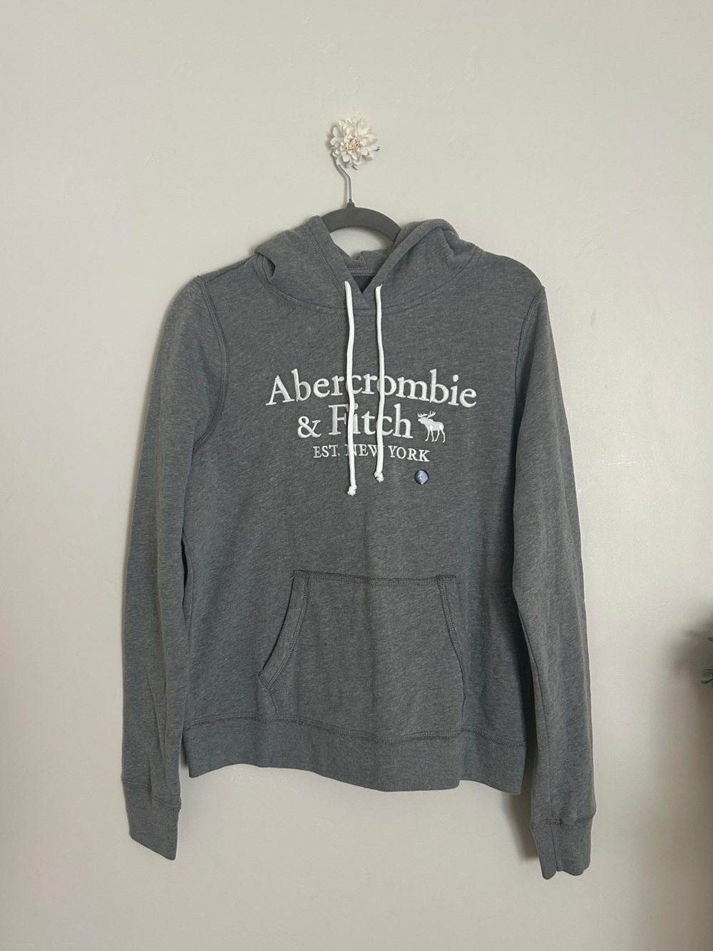 Abercrombie & Fitch Gray Logo Hoodie Sweater